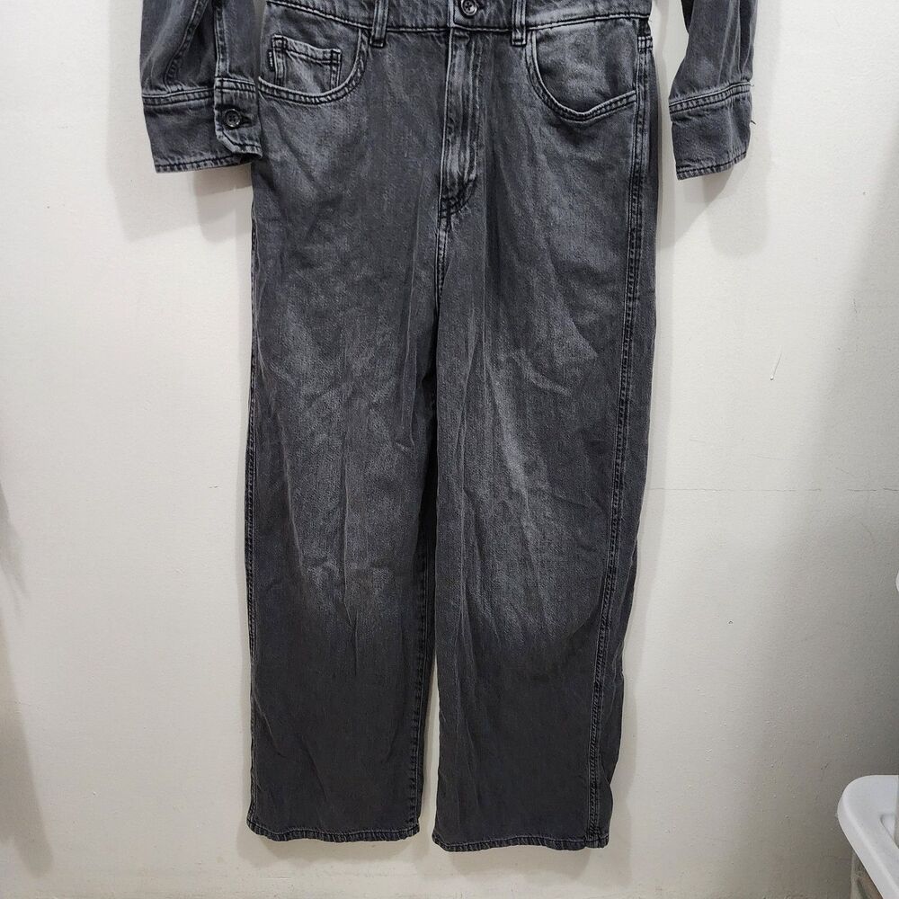 DL1961 Ines Utility Jumpsuit Washed Black Denim Cotton Tencel Womens Size M - Picture 3 of 16